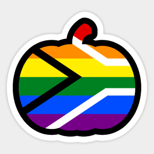 Halloween Pumpkin LGBT Flag South Africa Rainbow PRIDE Sticker